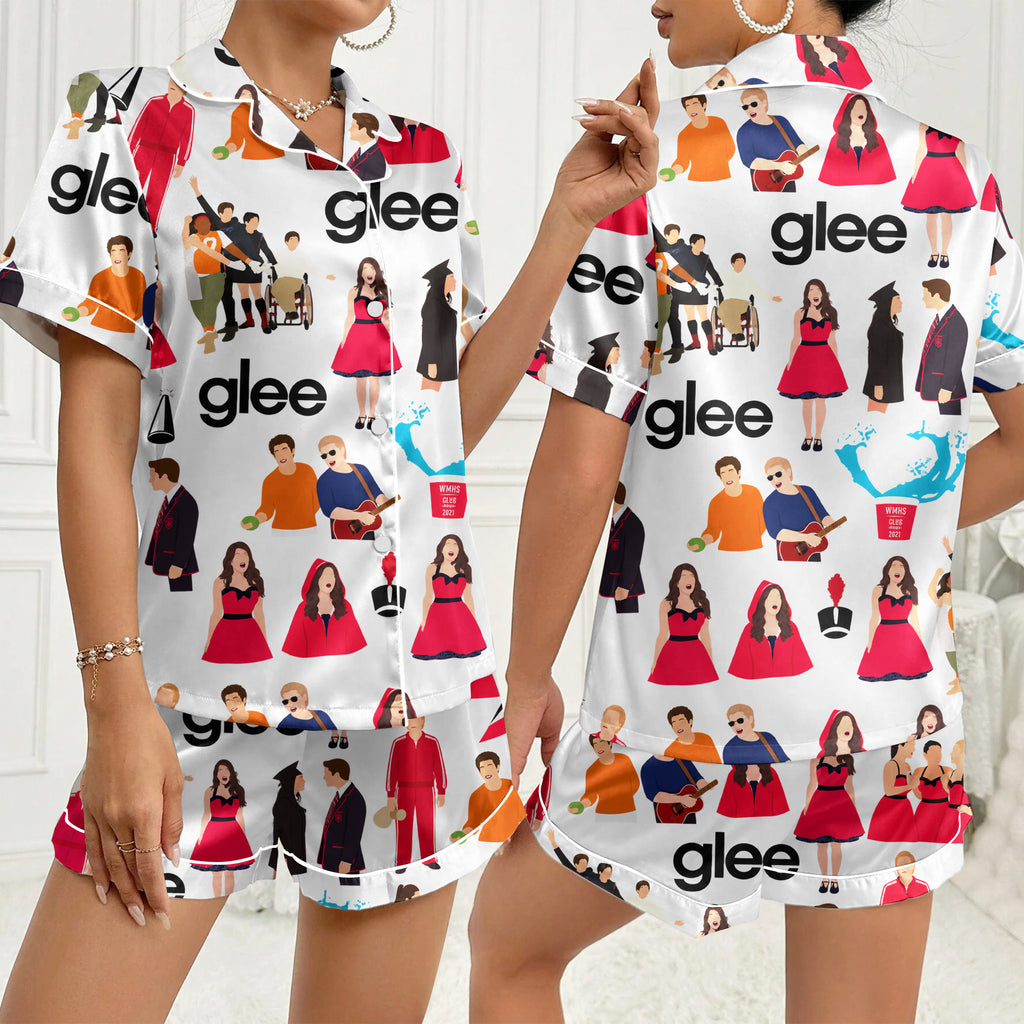 Women’s Glee Characters Satin Pajama Set