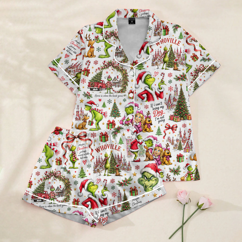 Women’s The Grinch Christmas Satin Pajama Set