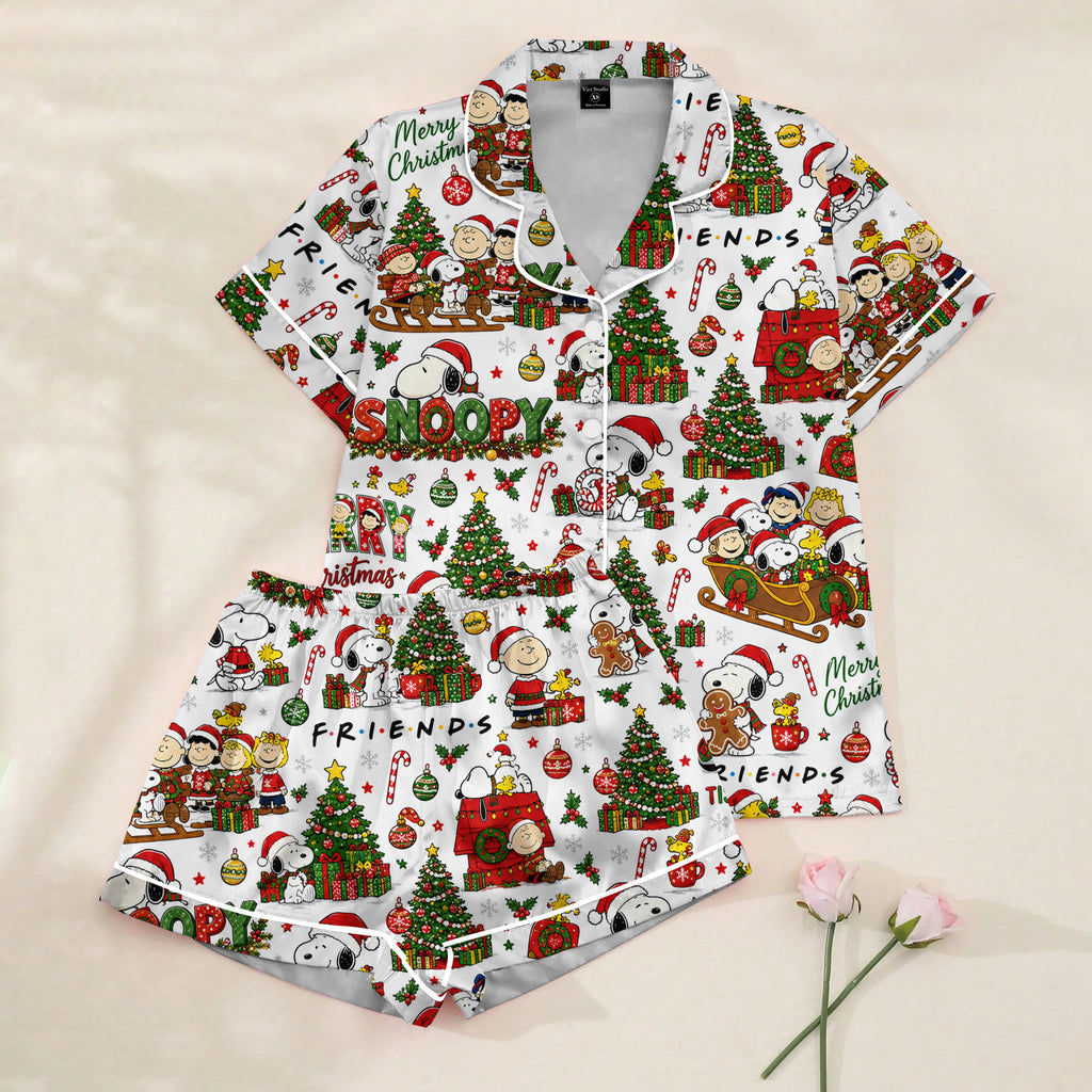 Women’s Snoopy Christmas Satin Pajama Set