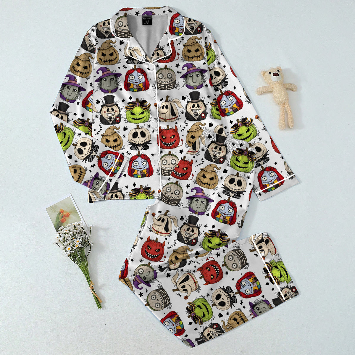Women’s The Nightmare Before Christmas Character Pumpkin Long Sleeve Pajama Set
