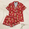 Women’s Christmas Reindeer and Hot Cocoa Short Sleeve Pajama Set