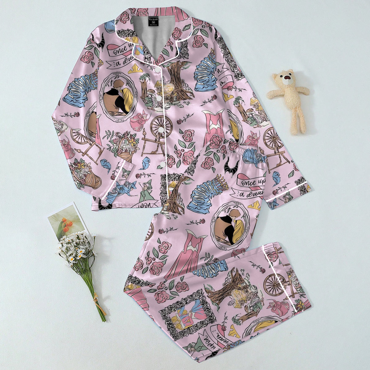 Women’s Disney Sleeping Beauty Floral Long Sleeve Pajama Set