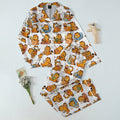Women’s Garfield Food Pattern Long Sleeve Pajama Set