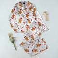 Women’s Christmas Gingerbread Man and Candy Cane Long Sleeve Pajama Set