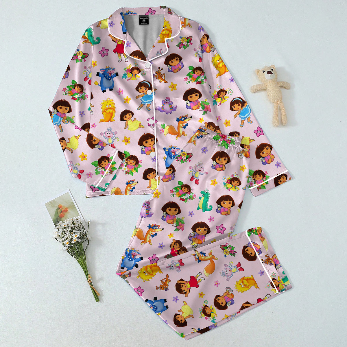Women’s Dora the Explorer Character Pattern Long Sleeve Pajama Set