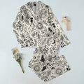 Celestial Sun Moon and Mystic Symbols Long Sleeve Pajama Set