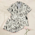 Celestial Sun Moon and Mystic Symbols Short Sleeve Pajama Set