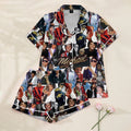Michael Photo Collage Print Short Sleeve Pajama Set