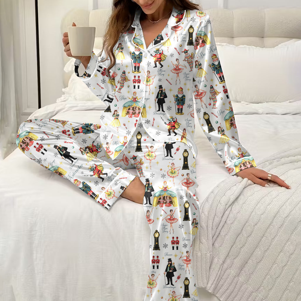 The Nutcracker Ballet Character Print Long Sleeve Pajama Set