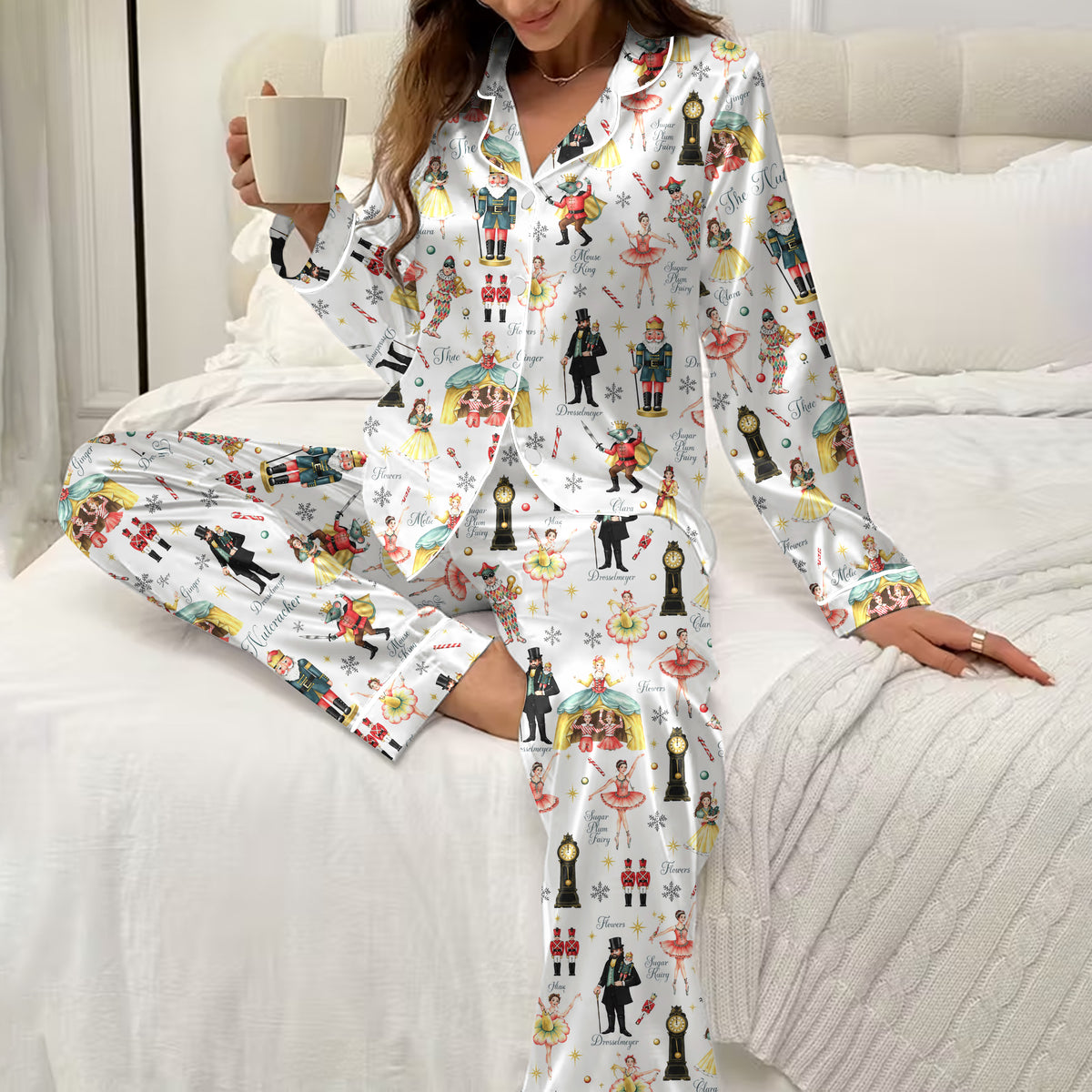 The Nutcracker Ballet Character Print Long Sleeve Pajama Set