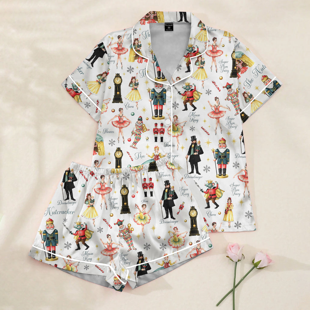 The Nutcracker Ballet Character Print Short Sleeve Pajama Set