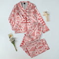 Holly Jolly Christmas Doodle Print Long Sleeve Pajama Set