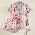 Disney Princess Christmas Portrait Print Short Sleeve Pajama Set