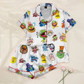 The Muppets Character Face Print Short Sleeve Pajama Set