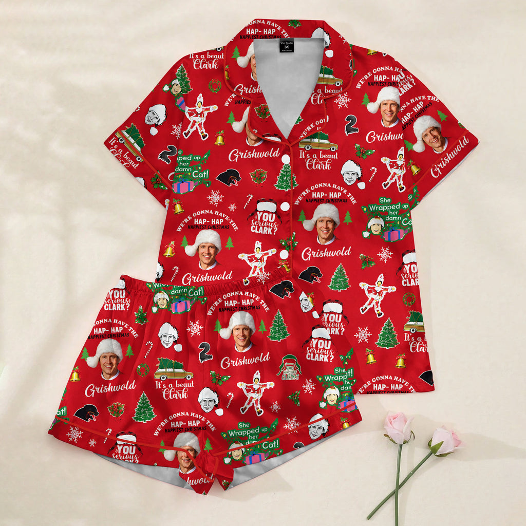 Christmas Vacation Griswold Holiday Print Short Sleeve Pajama Set