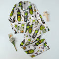 Halloween Pickles in Costumes Print Long Sleeve Pajama Set