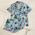 Peanuts Snoopy and Friends Christmas Print Short Sleeve Pajama Set