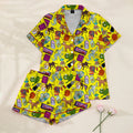 The Simpsons Treehouse of Horror Character Print Short Sleeve Pajama Set