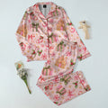 Christmas Gingerbread House Gifts and Bows Print Long Sleeve Pajama Set