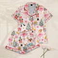 Christmas Nutcracker and Ballerina Print Short Sleeve Pajama Set