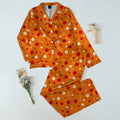Coraline Button and Polka Dot Print Long Sleeve Pajama Set