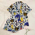 Coraline Character and Button Print Short Sleeve Pajama Set