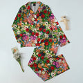 Alice in Wonderland Tea Party and Rose Print Long Sleeve Pajama Set