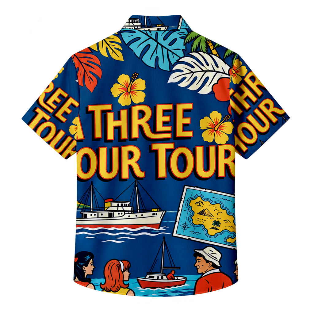 Blue Gilligan’s Island Three Hour Tour Short Sleeve Button-Up Shirt