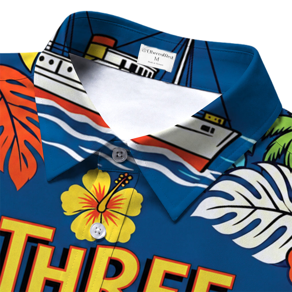 Blue Gilligan’s Island Three Hour Tour Short Sleeve Button-Up Shirt