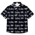 Marvel Venom Logo and Spider Emblem Short Sleeve Button-Up Shirt