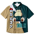 Pokémon Snorlax Graphic Short Sleeve Button-Up Shirt
