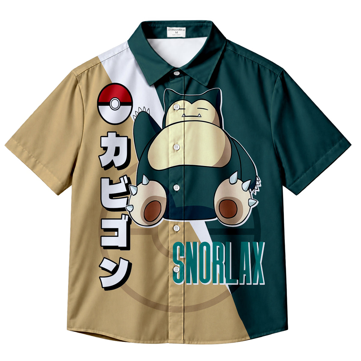 Pokémon Snorlax Graphic Short Sleeve Button-Up Shirt