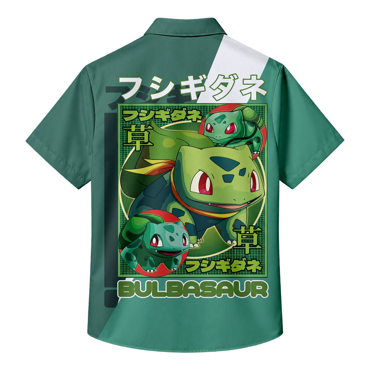 Pokémon Bulbasaur Graphic Short Sleeve Button-Up Shirt