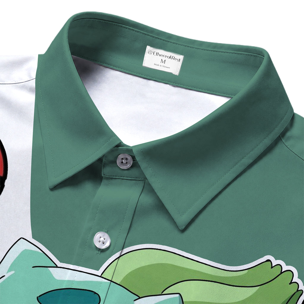 Pokémon Bulbasaur Graphic Short Sleeve Button-Up Shirt