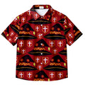 KonoSuba Megumin Hat Pattern Short Sleeve Button-Up Shirt