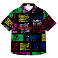 Cowboy Bebop Character Collage Print Short Sleeve Button-Up Shirt