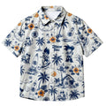 Dragon Ball Goku Vegeta Tropical Surf Character Short Sleeve Button-Up Shirt