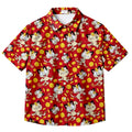 Pokemon Meowth Gold Coin Character Pattern Short Sleeve Button-Up Shirt
