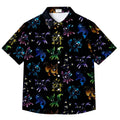 Pokemon Eevee Evolutions Colorful Character Pattern Short Sleeve Button-Up Shirt