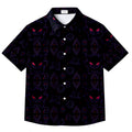 Gengar Haunter Gastly Ghost Pokémon Pattern Short Sleeve Button-Up Shirt