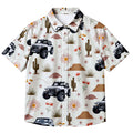 Jeep Off-Road Desert Cactus Southwest Pattern Short Sleeve Button-Up Shirt