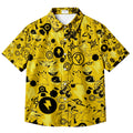Pokemon Pikachu Jolteon Electric Type Character Pattern Short Sleeve Button-Up Shirt