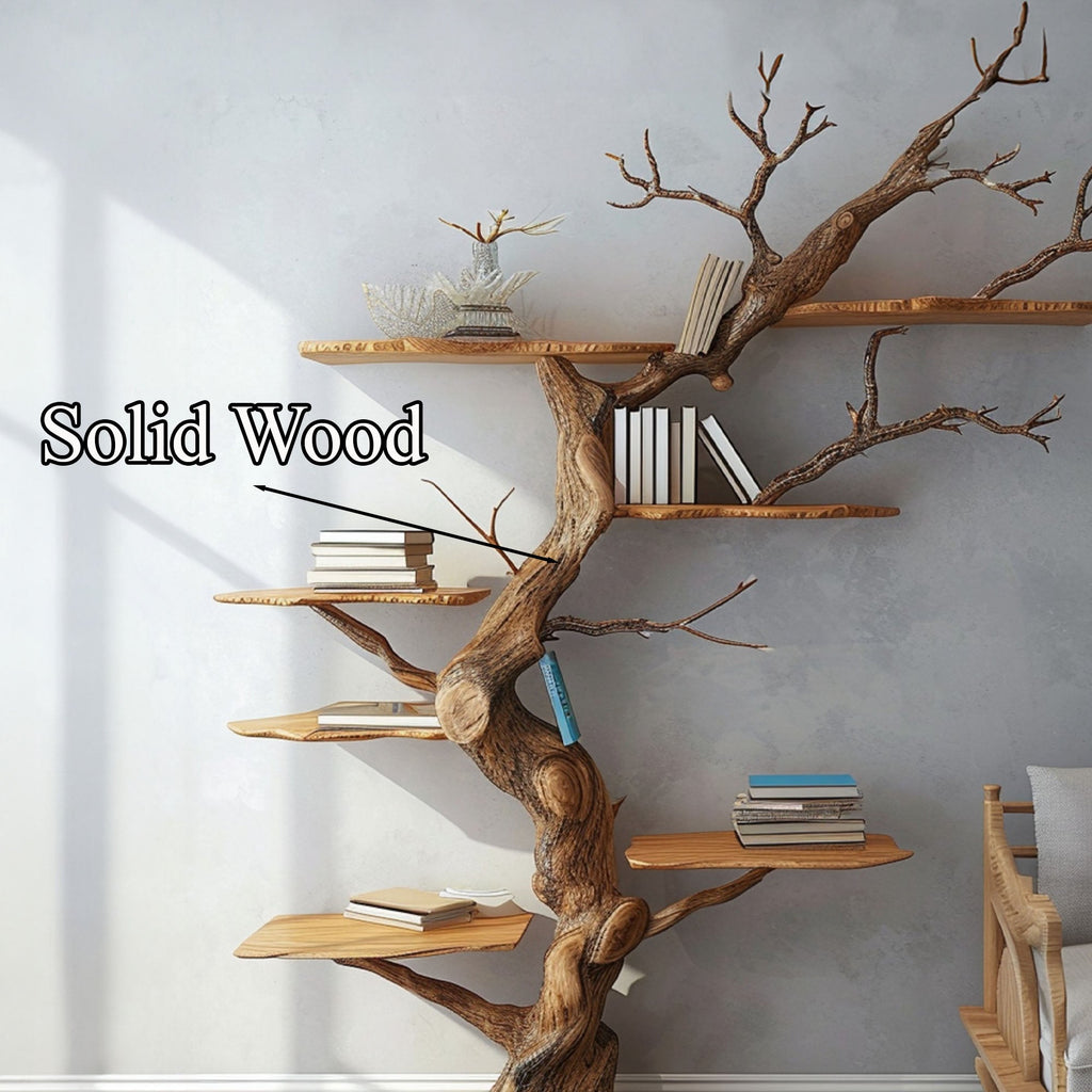 Rustic Tree Branch Floating Shelves Nursery Bookshelf SINLTB036