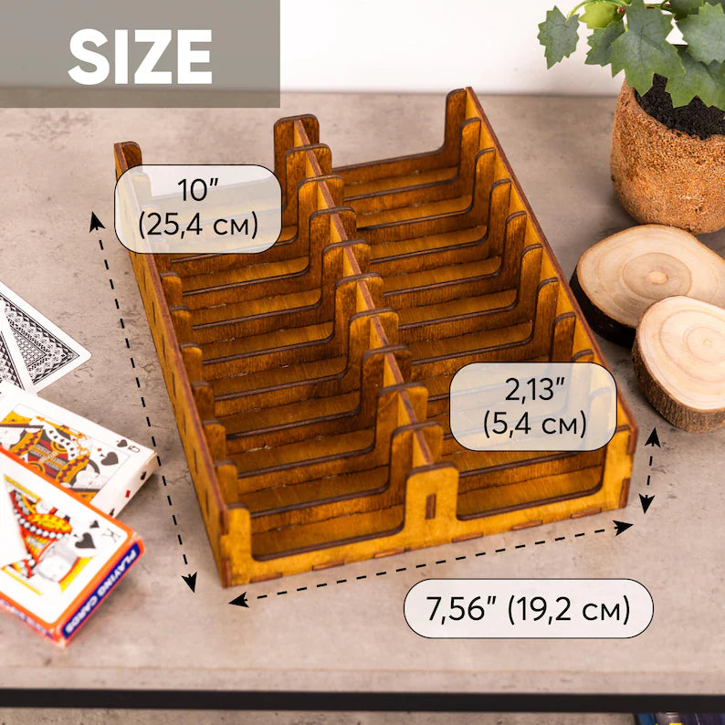 Playing cards deck display, Playing cards display organizer, Playing cards holder wood,Playing cards storage box,Poker Cards storage